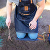 Personalised Denim Apron With Leather Straps