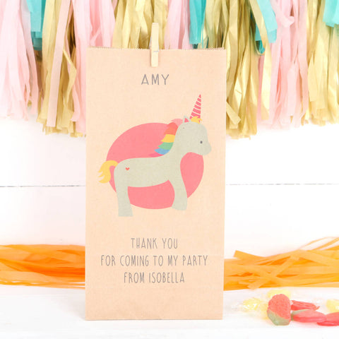 Personalised Unicorn Party Bags