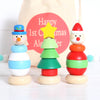 Wooden Christmas Stacking Toy And Personalised Bag