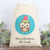 Owl Christmas Personalised Cotton Bags