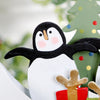 Two Happy Penguins In A Boat Christmas Tree Decoration