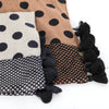 Polka Dot Fringed Infinity Scarf, Brown Or Dark Navy