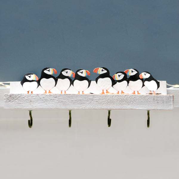 Puffin Four Hook Key Rack