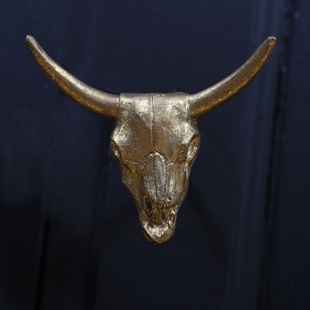 Gold Tone Skull Drawer Knob Handle