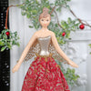Red And Gold Skirt Angel Christmas Tree Topper