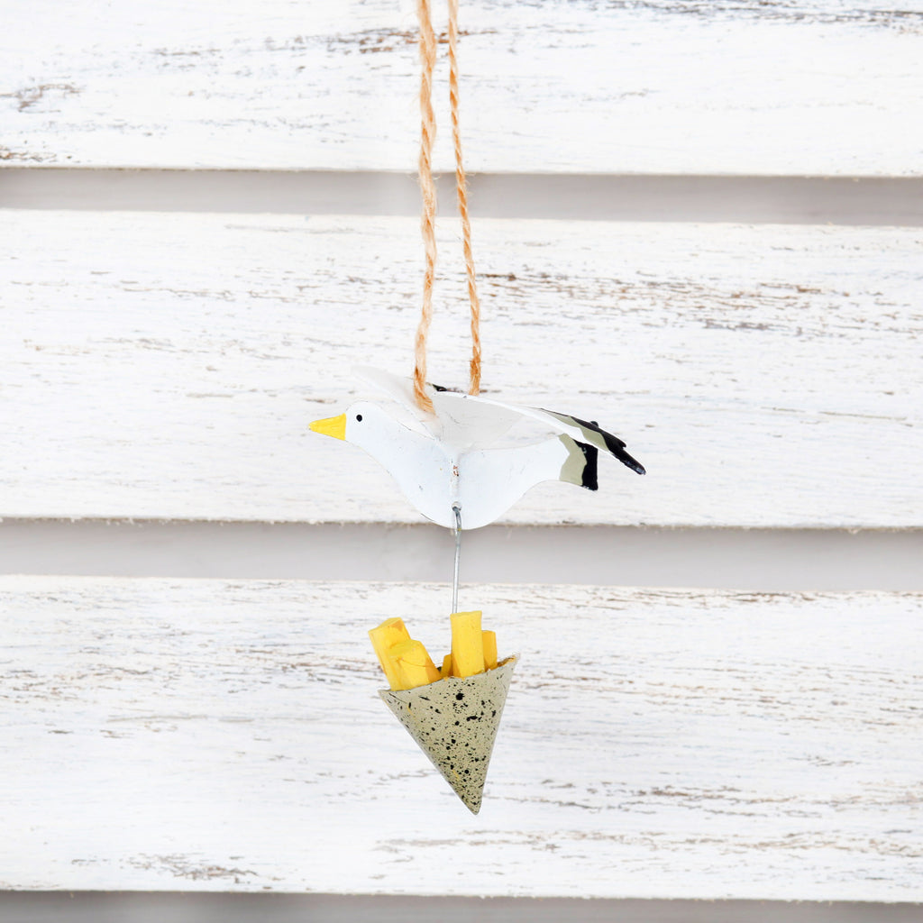 Hanging Seagull With Stolen Chips Decoration