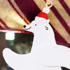 Skating Polar Bear In Santa Hat Christmas Decoration