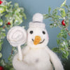 Freestanding Snowman With Lollipop Christmas Decoration