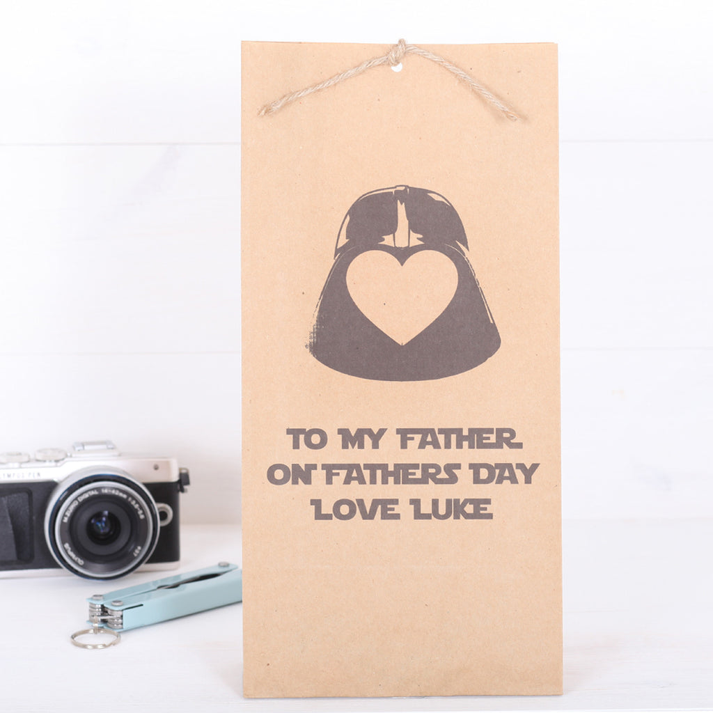 Personalised Love Heart Star Wars Father's Day or Birthday Gift Bag