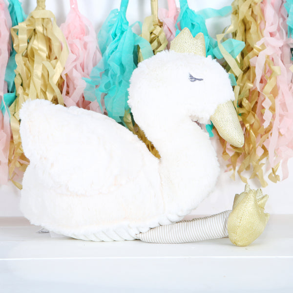 Large Plush Regal Swan Toy With Personalised Bag