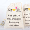 Team Bride Cotton Drawstring Favour Hen Party Bags