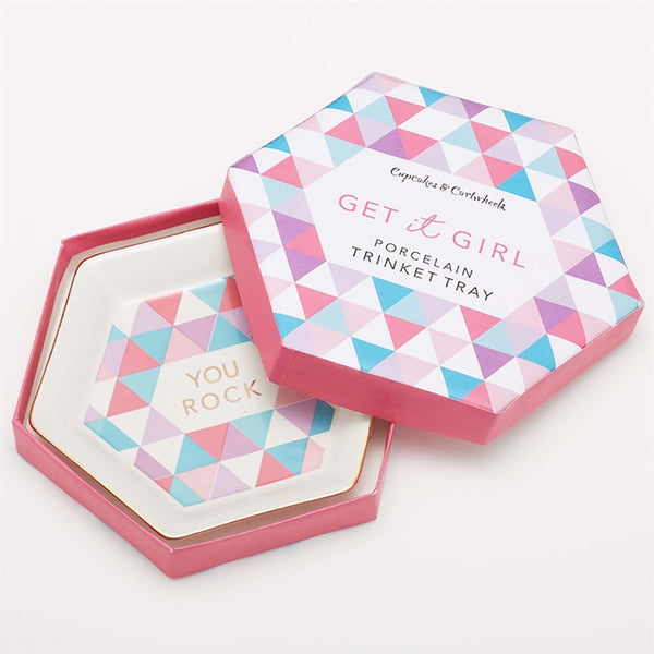 Hexagon Jewellery Trinket Dish With Slogan In Gift Box