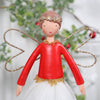 Beautiful White And Red Angel Tree Topper, Two Sizes